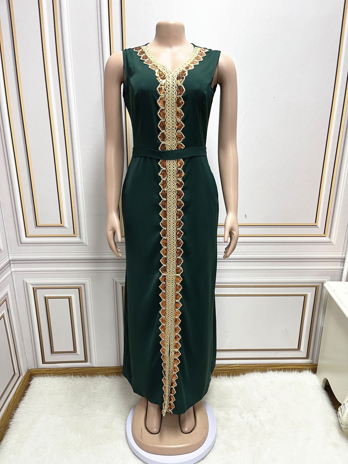 Dubai Style Women’s Modest Party Dress with Cape Sleeves