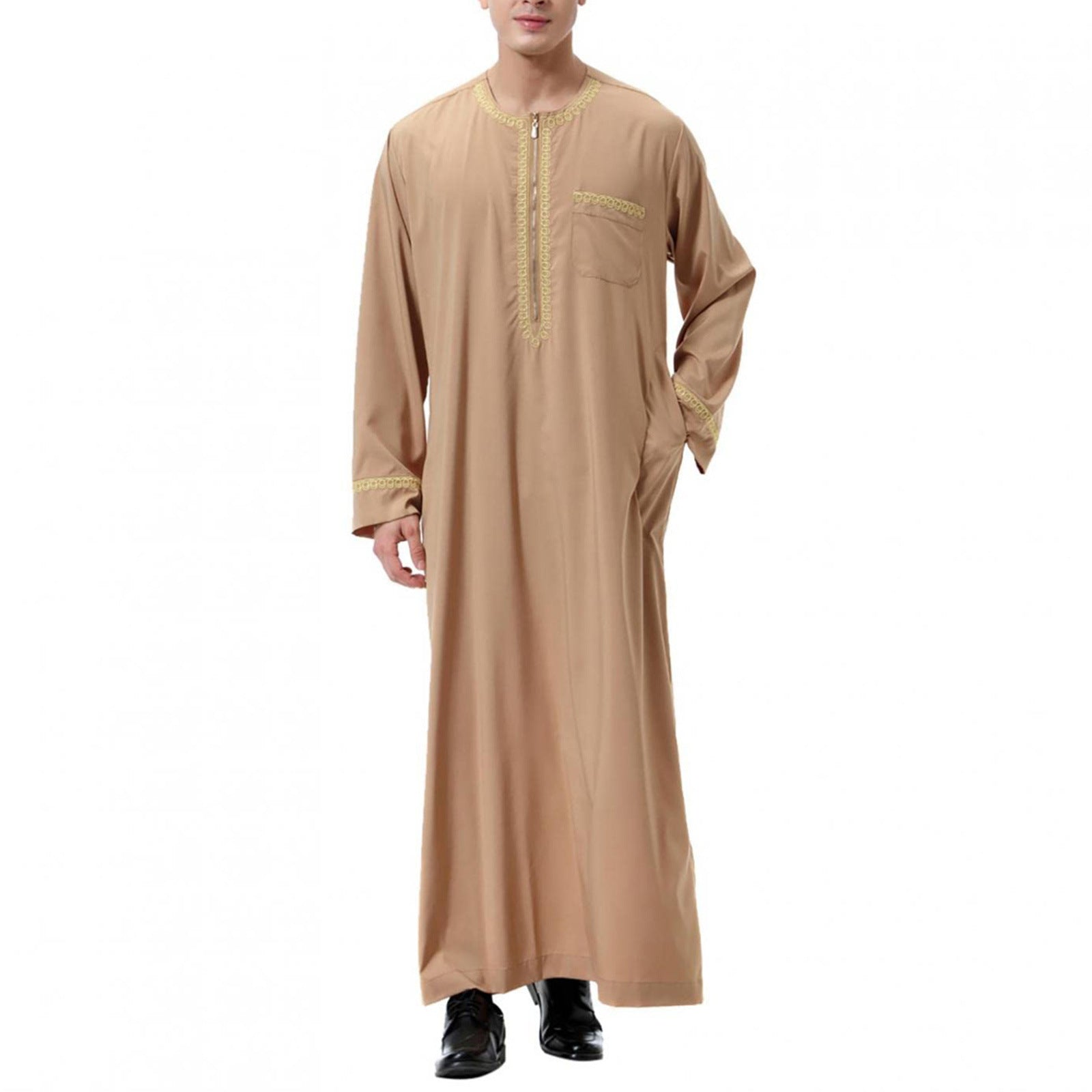 Men's Traditional Arab Thobe – Loose Fit Islamic Robe