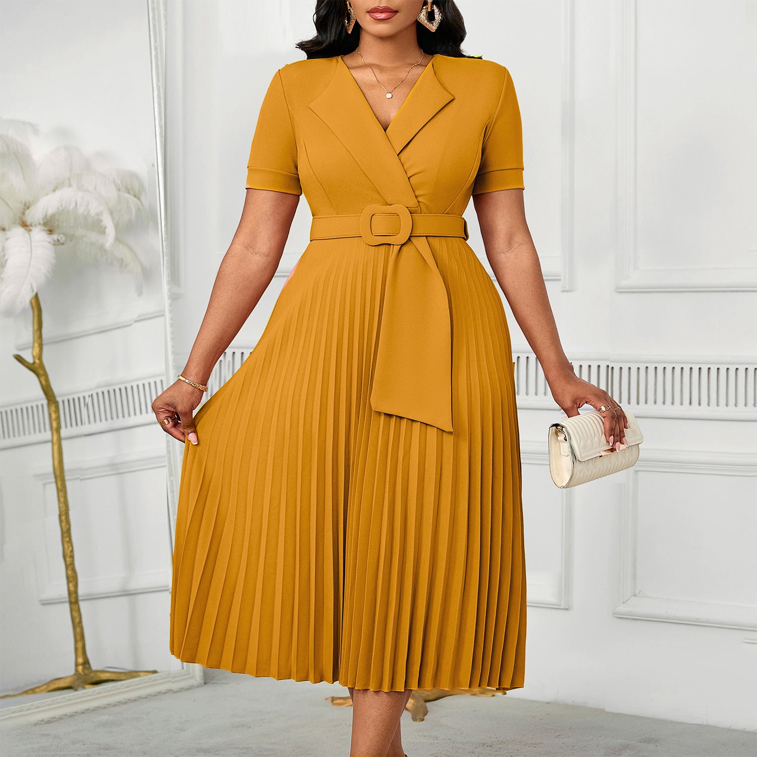 Women's Plus-Size High-Waisted African Dress