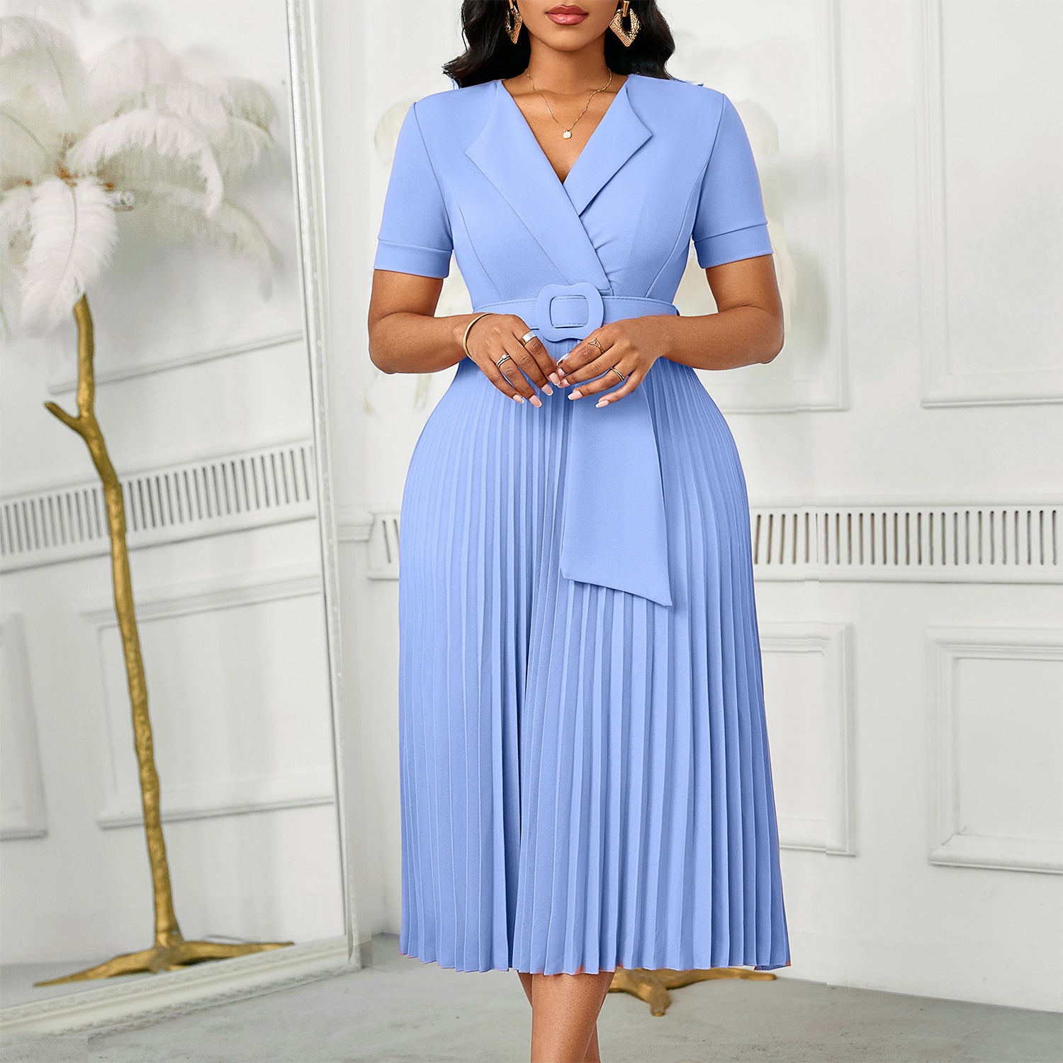 Women's Plus-Size High-Waisted African Dress