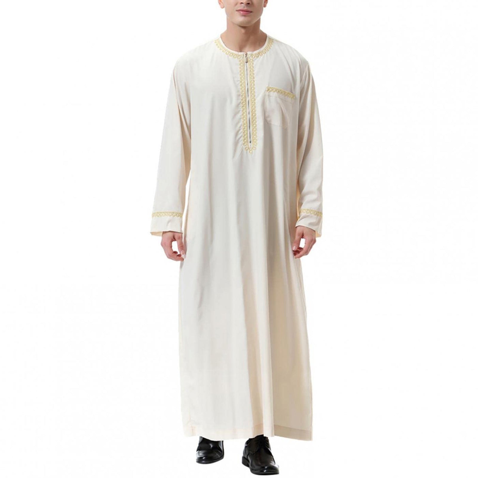 Men's Traditional Arab Thobe – Loose Fit Islamic Robe