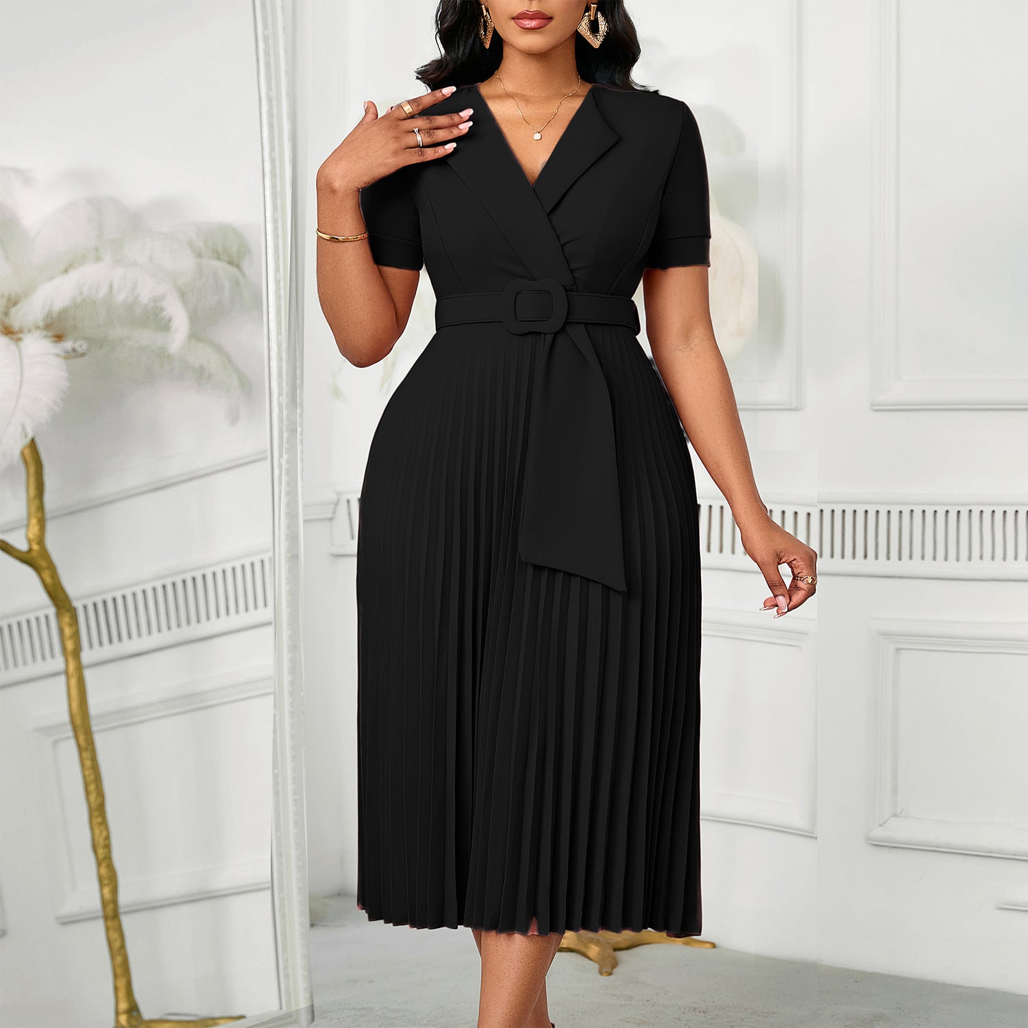 Women's Plus-Size High-Waisted African Dress