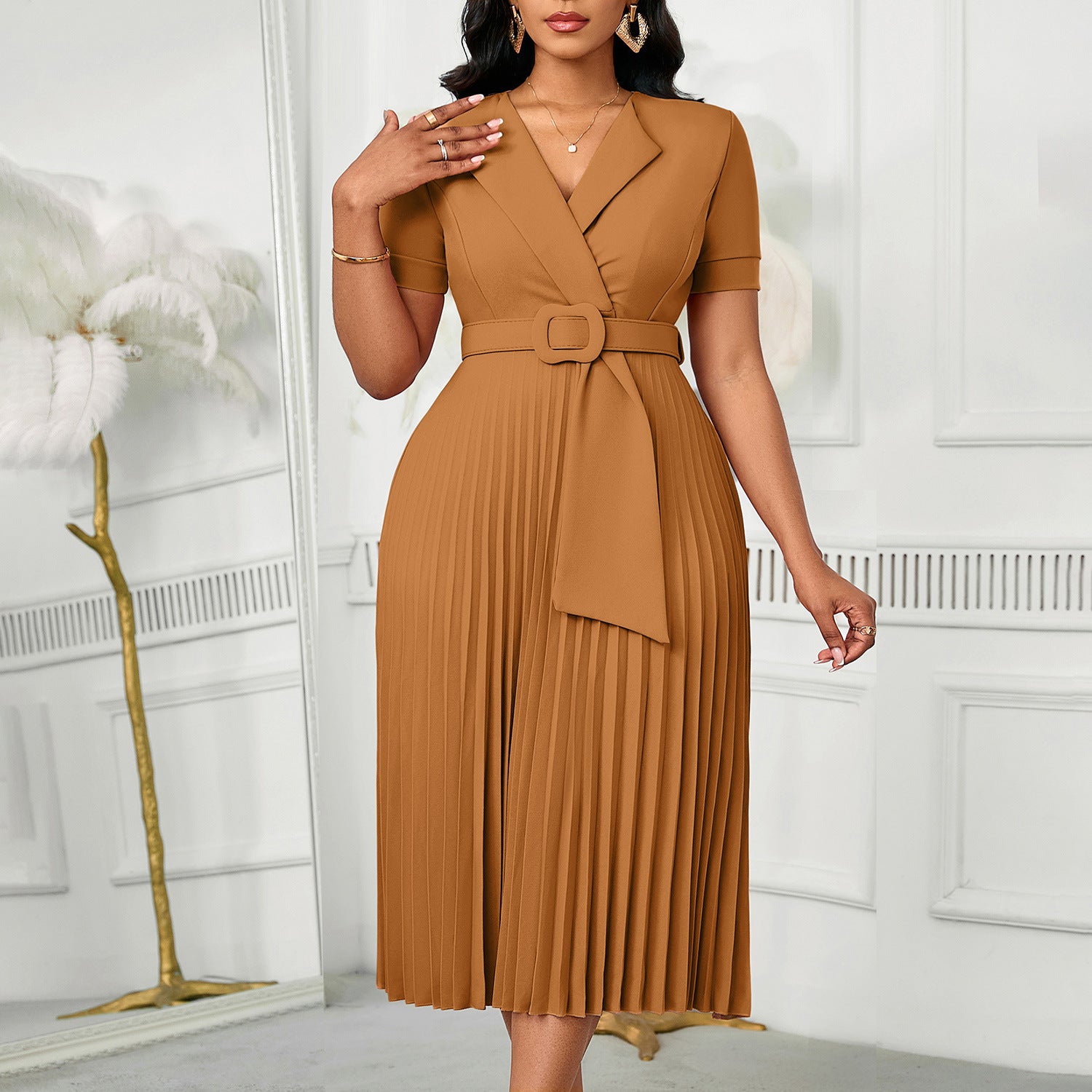 Women's Plus-Size High-Waisted African Dress