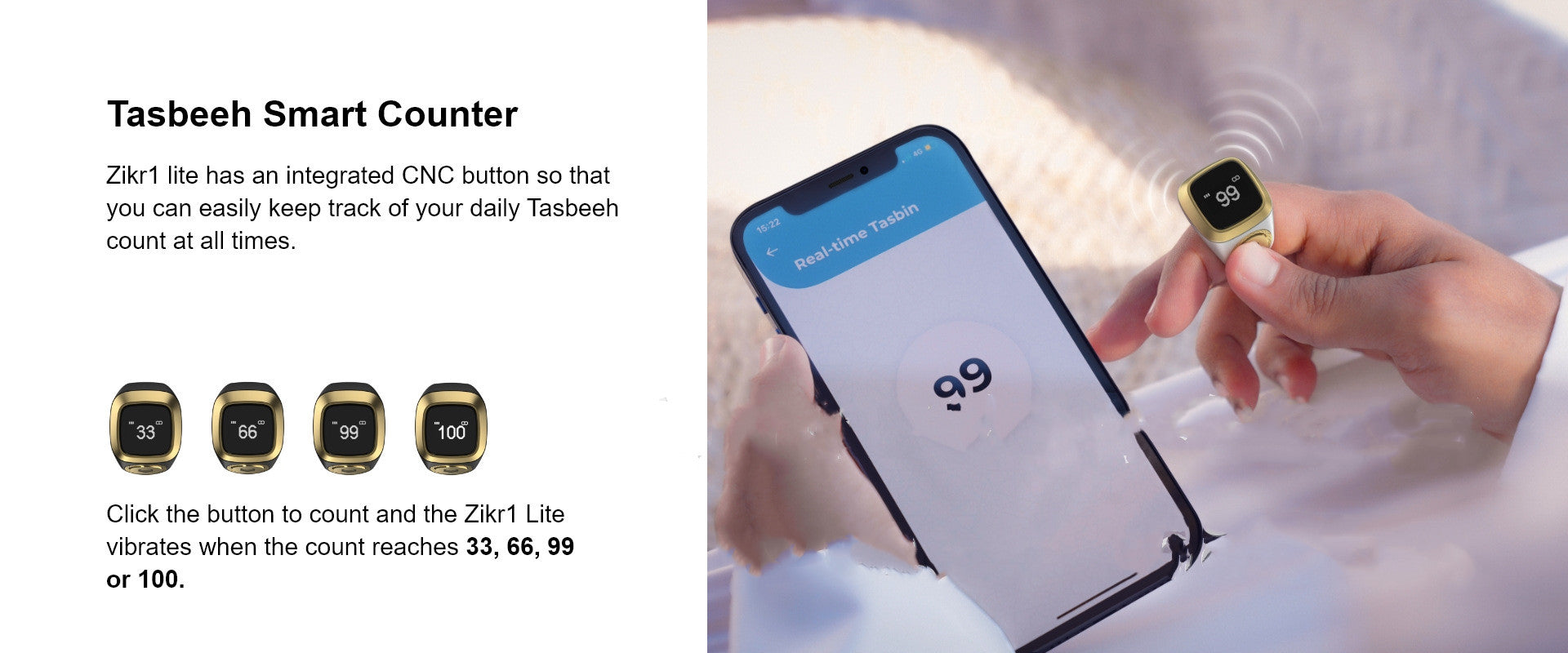World's First Smart Ring With Tasbih Beads Function